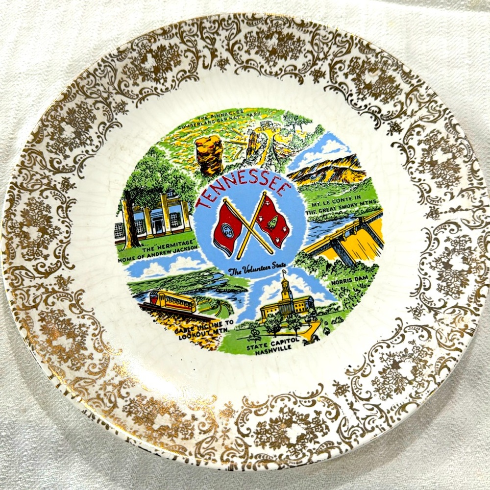 Vintage State Collector Plate Tennessee